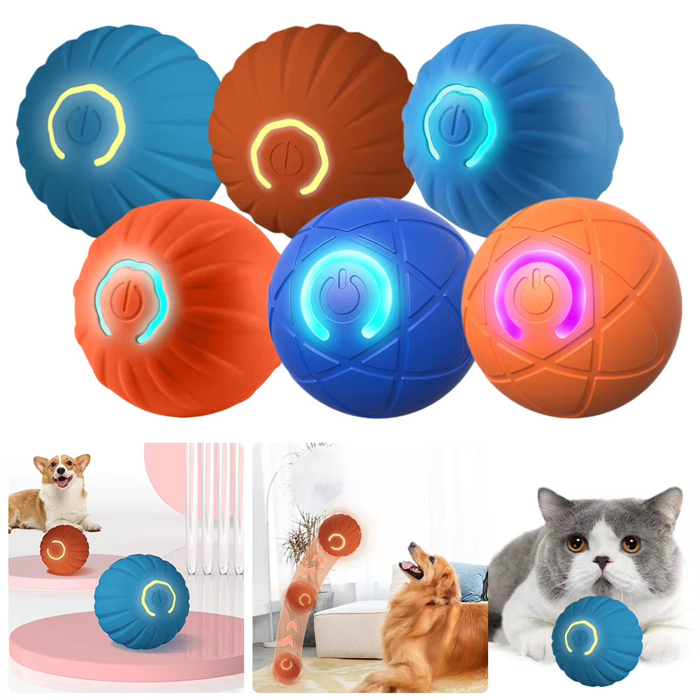 Intelligent Automatic Rolling Cat Toys USB Rechargeable Cat Interactive Ball Electronic Rotating Cat Ball for Kitten Dog Playing
